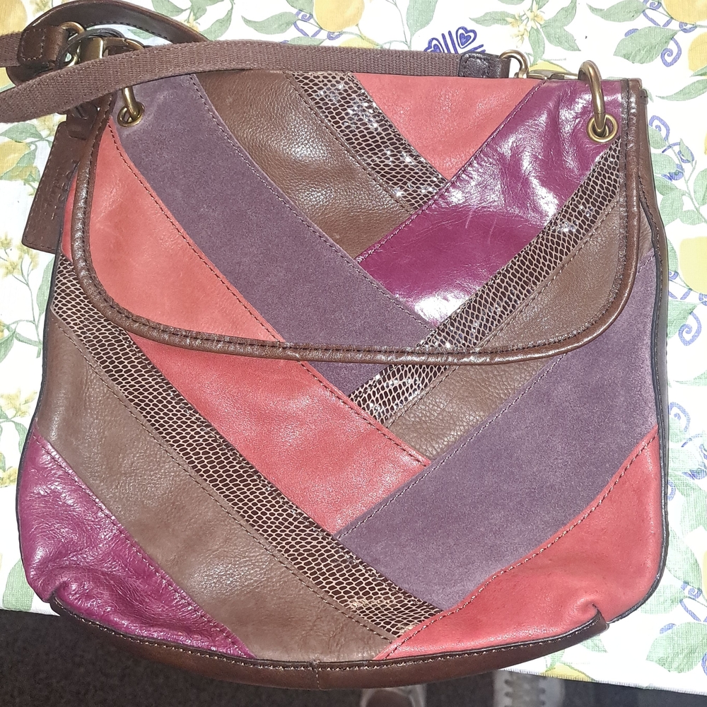 Multicolor Patchwork Leather Shoulder Bag - image 1